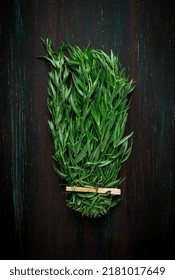 Fresh Tarragon , Bunch, Top View, Close-up, No People,