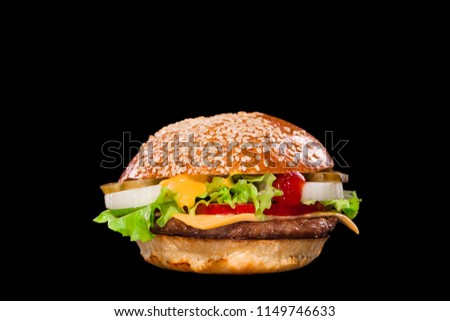 Similar – Image, Stock Photo fresh homemade burger Meat