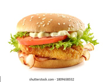 Fresh Tasty Burger On Black Background Stock Photo 334280822 | Shutterstock