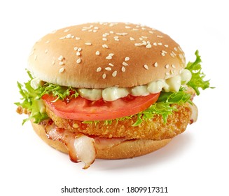 Fresh Tasty Burger On Black Background Stock Photo 334280822 | Shutterstock