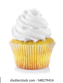 Fresh Tasty Cupcake On White Background