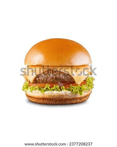 Fresh and Tasty Hamburger. Studio shoot isolated on white background.