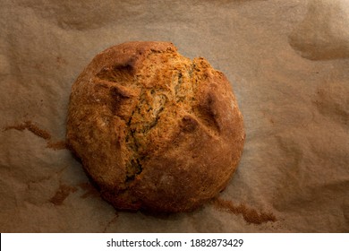 Fresh Tasty Homemade Irish Soda Bread On Baking Paper