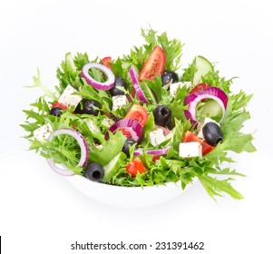 Fresh tasty salad isolated on white background - Shutterstock ID 231391462