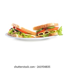 Fresh And Tasty Sandwich On Plate