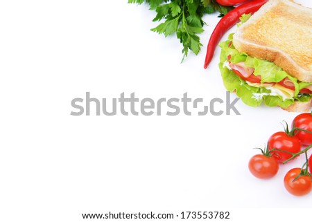 Similar – Image, Stock Photo Bruschetta with cream cheese, cherry tomatoes and basil