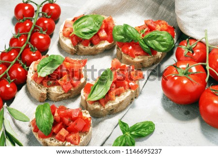 Similar – Hausgemachte italienische Bruschetta