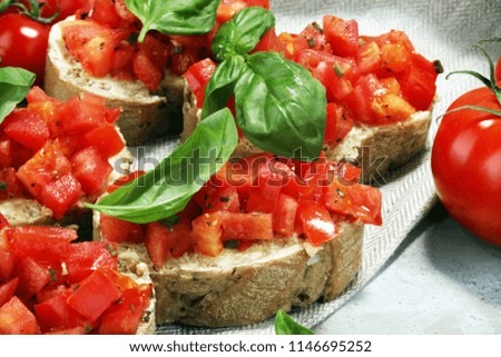 Similar – Hausgemachte italienische Bruschetta