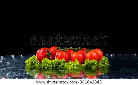 Similar – Image, Stock Photo red tomatoes on a black board