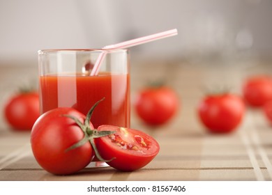 fresh tomato with juice