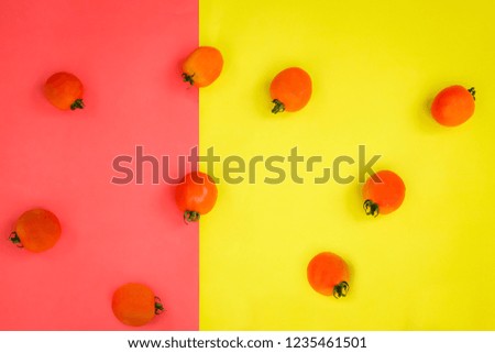 Similar – Frische Himbeeren auf gelbem und rotem Hintergrund