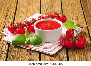 Fresh Tomato Paste In A Bowl