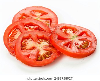 fresh tomato slices isolated on white background - Powered by Shutterstock