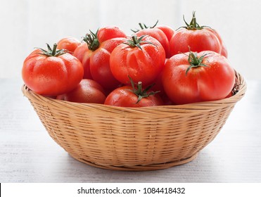 Fresh Tomatoes  In Basket