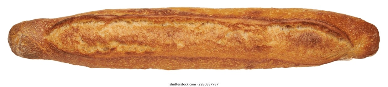 Fresh traditional french baguette isolated on white background