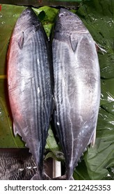 Fresh Tuna Fish At The Market. Top View