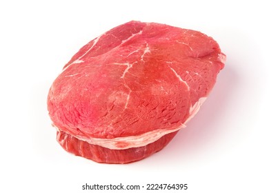 Fresh Uncooked Sirloin Tip Roast Beef On White