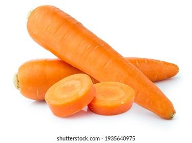 zanahorias vegetales frescas aisladas de fondo blanco