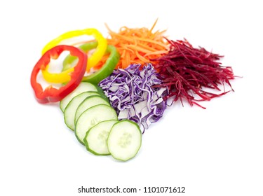 Fresh Vegetable Salad Isolated On White