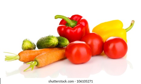 Fresh Vegetables Isolated On White