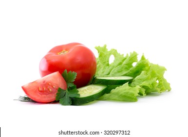 Fresh Vegetables Isolated On White