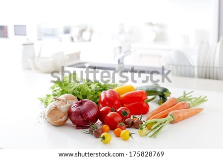 Fresh vegetables in the kitchen