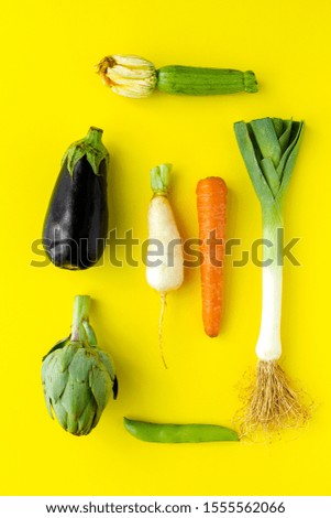 Similar – Beetroot, zucchini and corn on blue background