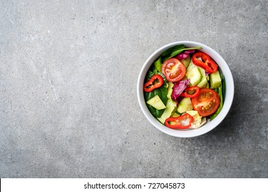 Fresh Vegetables Salad. Top View