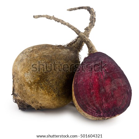 fresh vitamin burgundy beet isolated on white background, health food