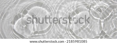 Fresh water background. Neutral white pattern with cleat rippled water texture and splashes. Top view web banner, for color overlay