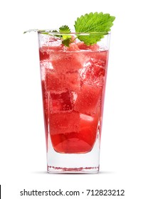 Fresh Watermelon Cocktail Isolated On White Background