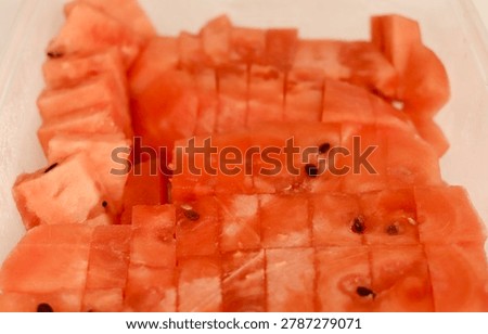 Fresh Watermelon Cubes Background Texture