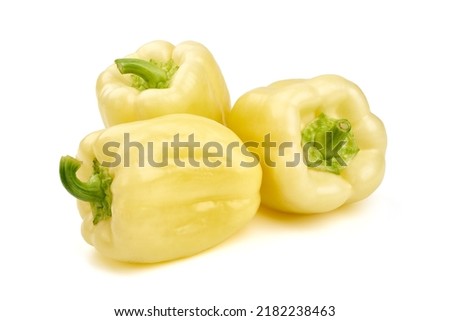 Fresh white bell peppers, isolated on white background