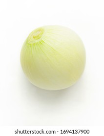 Fresh white onions isolated on white background. 
