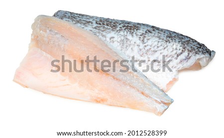 Fresh white striped bass fish isolated on white background, White striped bass fish isolated on white with clipping path.