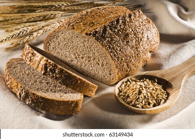 Fresh Whole Grain Bread Close Up Shoot