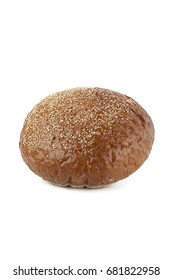 Fresh Whole Wheat Bun Isolated On White