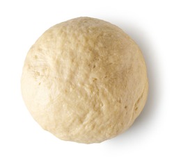 Fresh Yeast Dough Isolated On White Background, Top View
