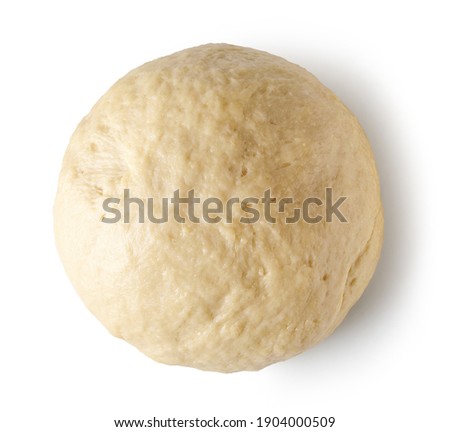 fresh yeast dough isolated on white background, top view