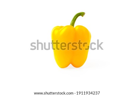 Fresh yellow bell pepper isolated on white background.