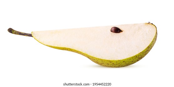 Fresh yellow pears slice isolated on white background. Clipping Path. Full depth of field. - Shutterstock ID 1954452220