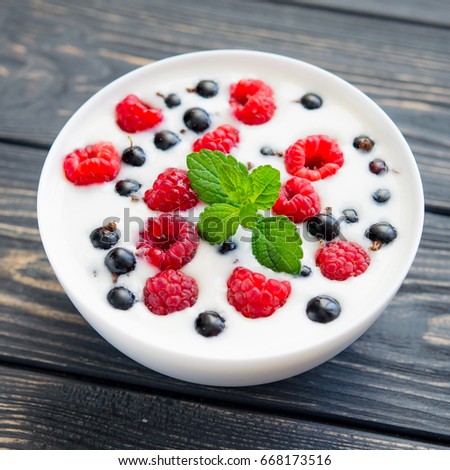 Similar – Yoghurt with fresh fruits