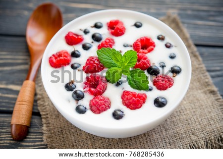 Similar – Yoghurt with fresh fruits