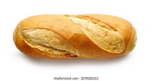freshly baked bread isolated on white background, top view - Shutterstock ID 2078185213