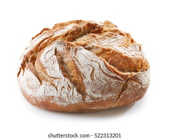 freshly baked bread isolated on white background