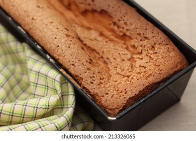 Freshly Baked Bread In A Loaf Tin. 