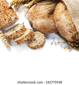 Freshly Baked  Bread On White Background