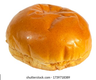 Freshly Baked Brioche Bun Isolated On White.