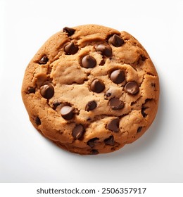 Freshly Baked Chocolate Chip Cookie on a Creamy White Backgroun - Powered by Shutterstock