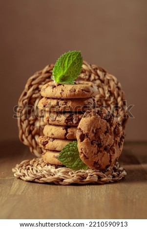 Similar – Image, Stock Photo round chocolate chip cookies